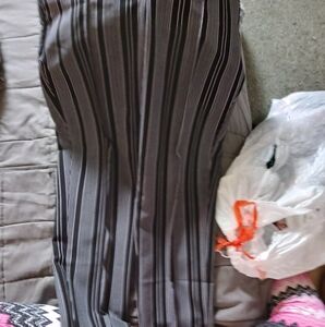 Womens Black Pinstripe Dress Pants